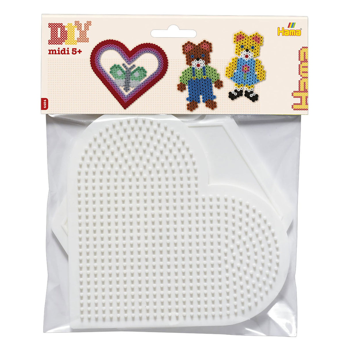 Hama ironing bead boards - large heart and hexagon craft set.