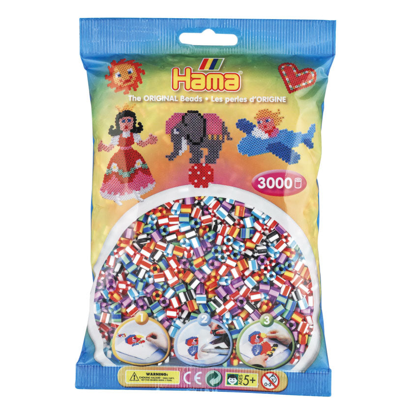 Hama String Bead Mix Striped (201-90), 3000st.