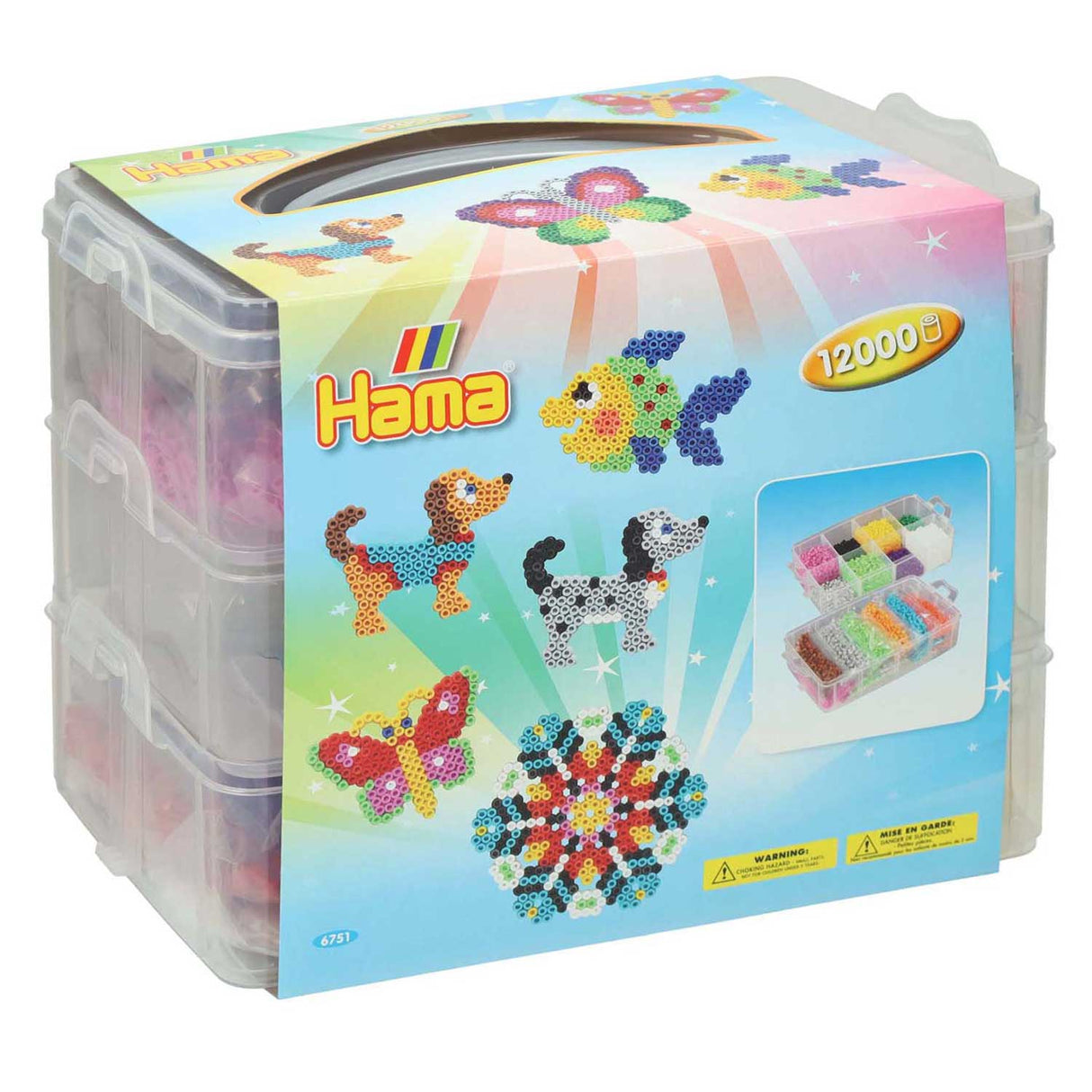 Hama midi ironing beads set in sorting box, 12,000 pcs.