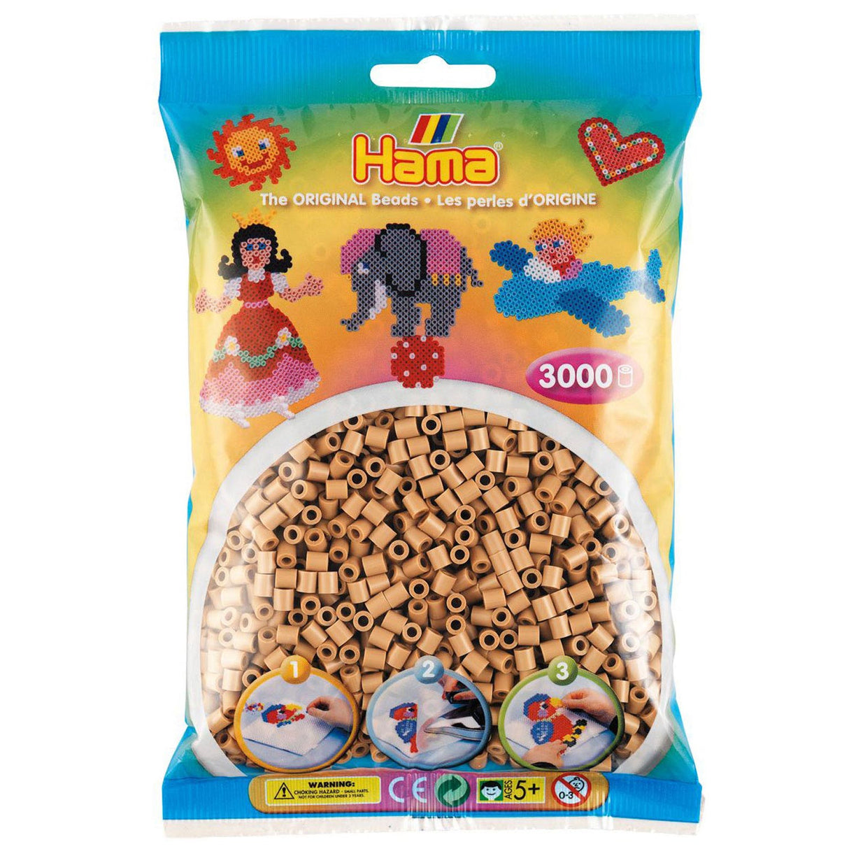 Hama iron beads Geelbruin (201-75), 3000st.