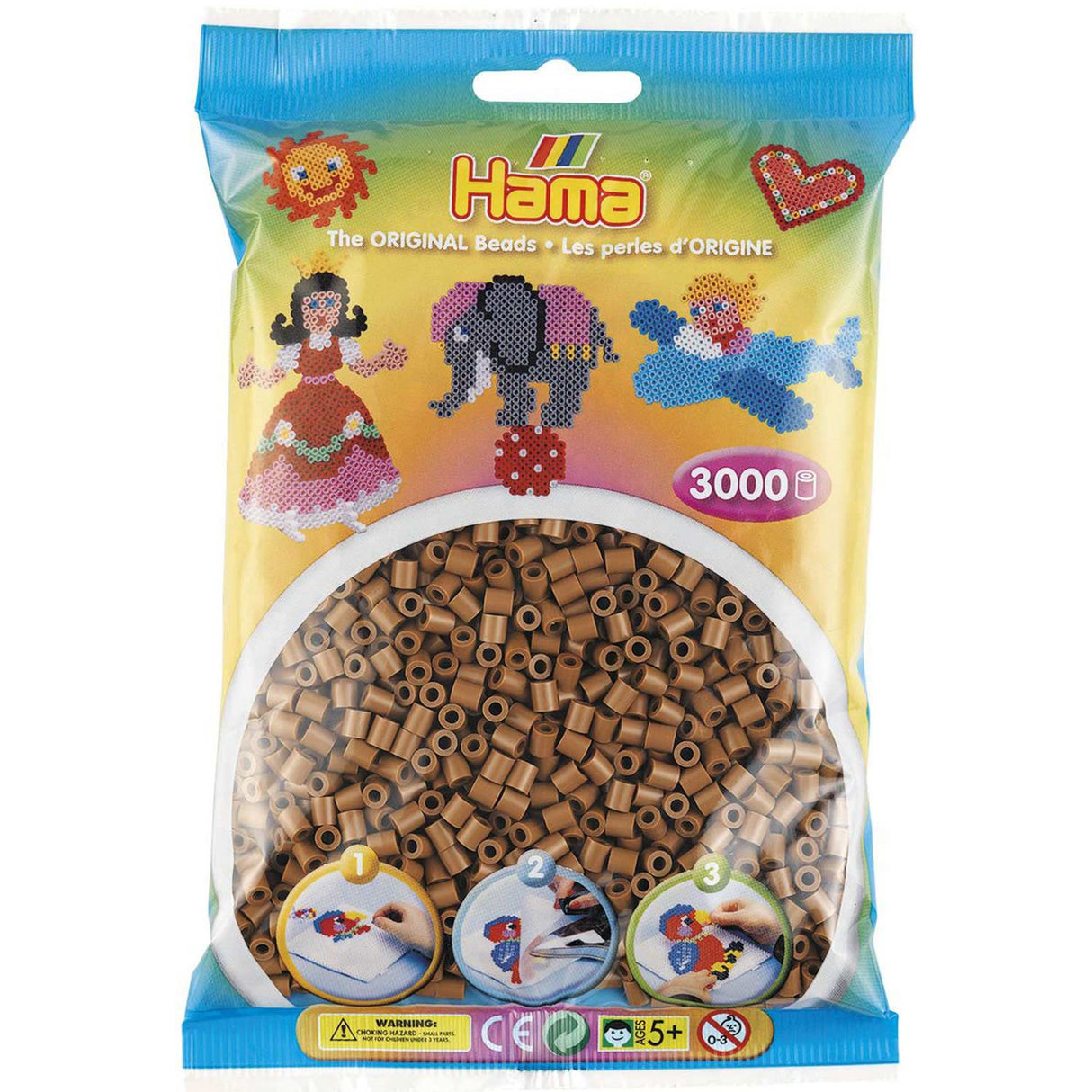 Hama midi iron-on bead mix - nougat brown (201-76), 3000 pcs.