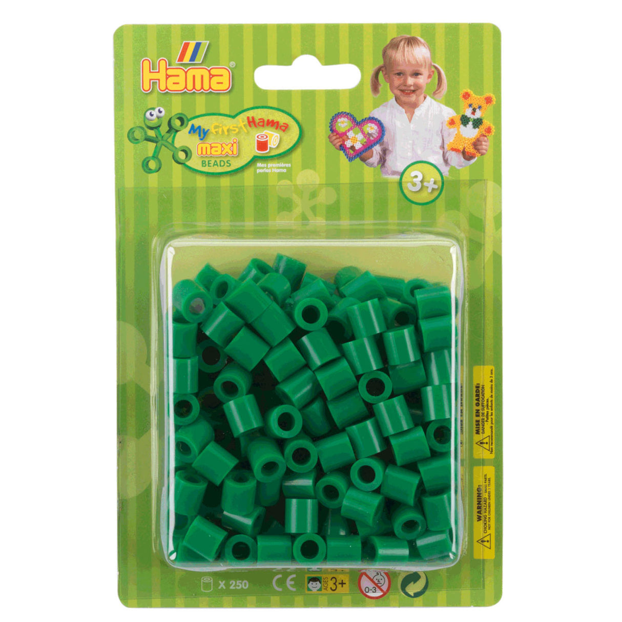 Hama strijkkralen maxi - groen, 250st.