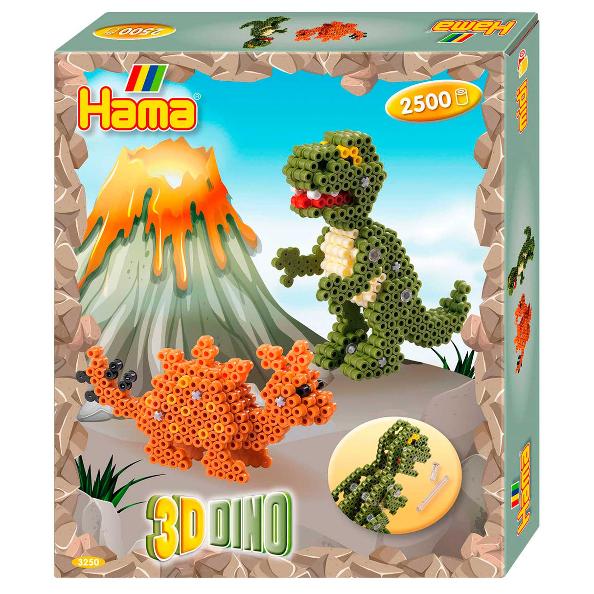 Hama Trohová korálky set 3d dino, 2500st.