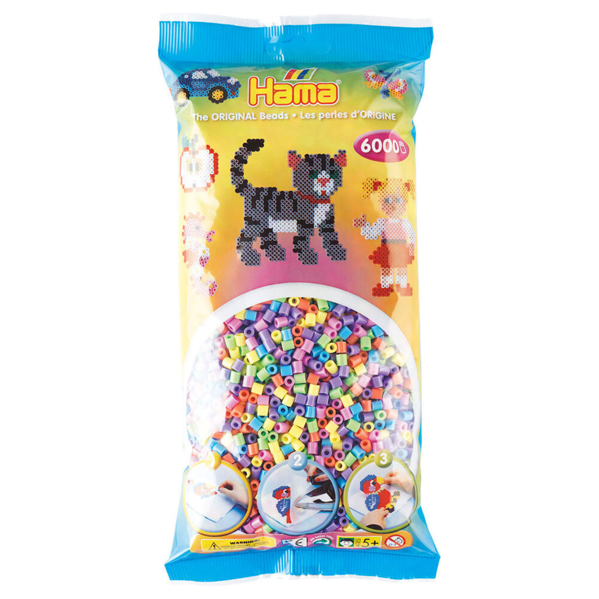 HAMA Iron Beads Pastelmix, 6000st.