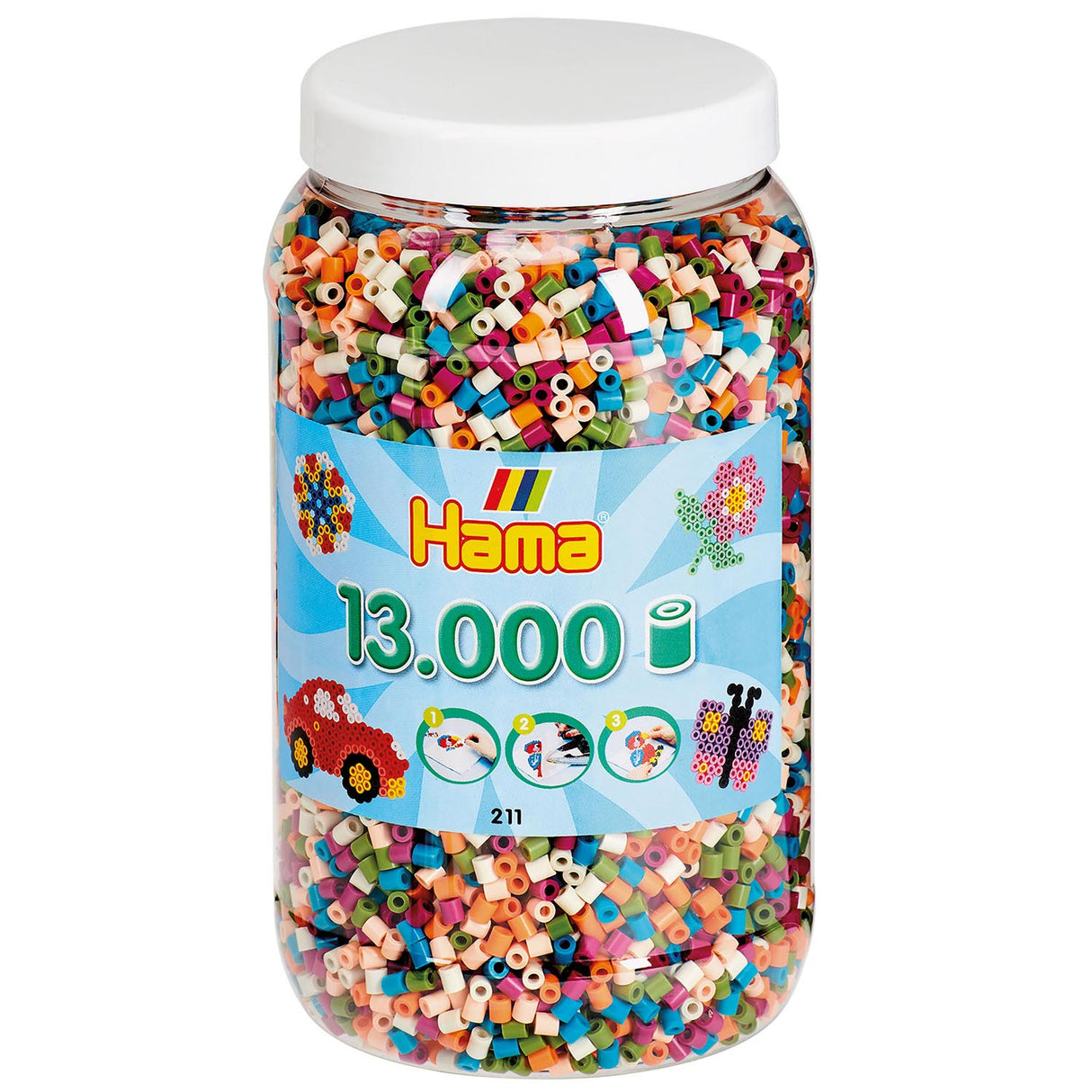 Hama iron beads in pot mix (58), 13,000th.