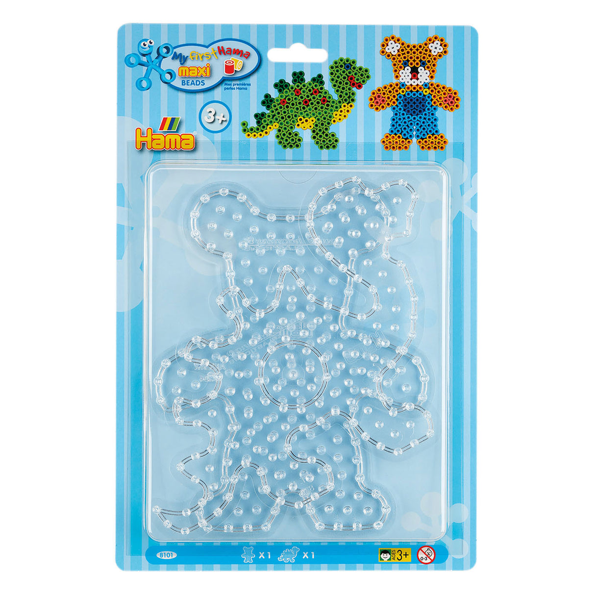 Hama Maxi Bügelpärelen Dino an Teddybier