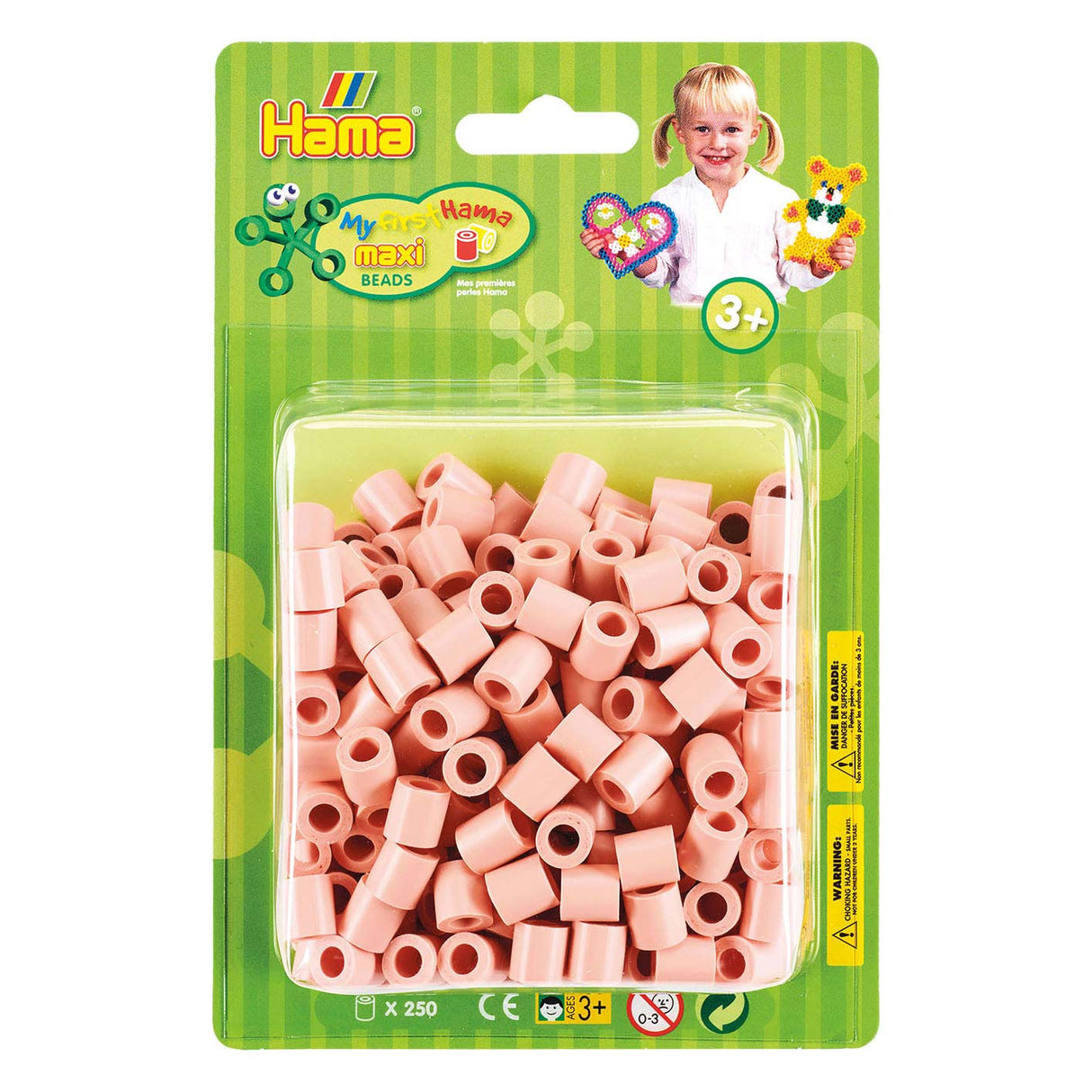 Hama Maxi Eisenperlen mat rosa, 250 Stéck.