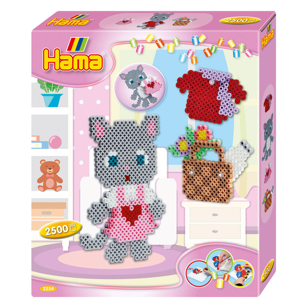 Hama String Bead Set Gipost Box Cat ass erop, 2500st.