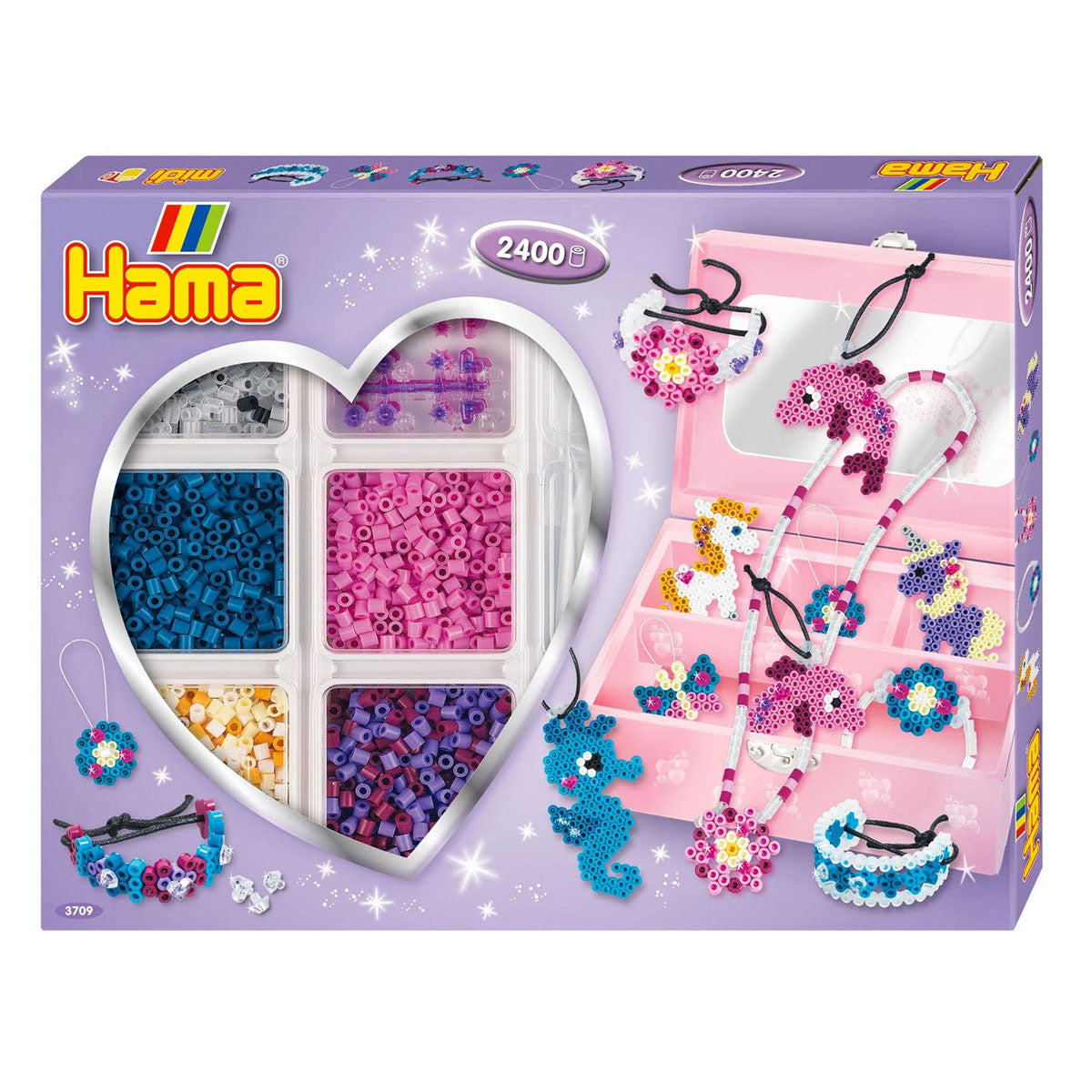 Hama ironing bead set jewelry make purple, 2400st.