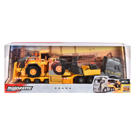 Ciężarówka Majorette Volvo FH16 z naczepą i ładowarką kołową