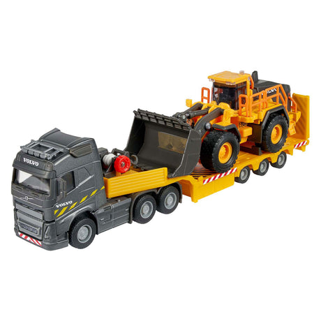 Ciężarówka Majorette Volvo FH16 z naczepą i ładowarką kołową