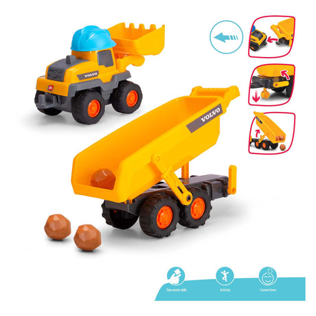 Dickie simba - abc - tracey trailer - excavator - dump truck - volvo - light and sound - from 1 year