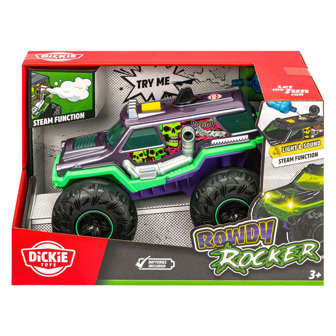Dickie leksaker - modell bil rowdy rocker - ljus och ljud - 22cm