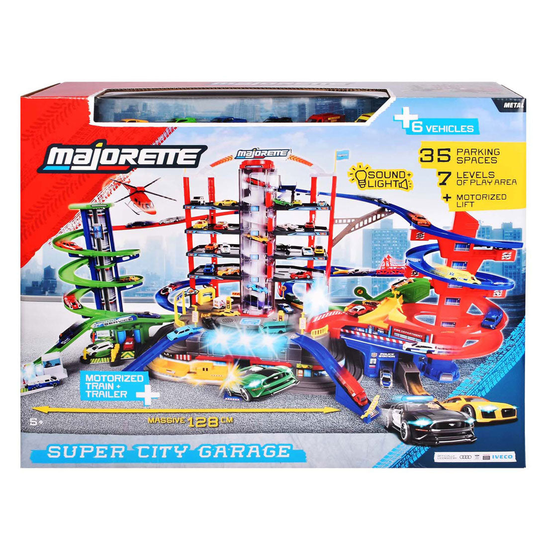 Majorette super miesto garažas su 6 transporto priemonėmis