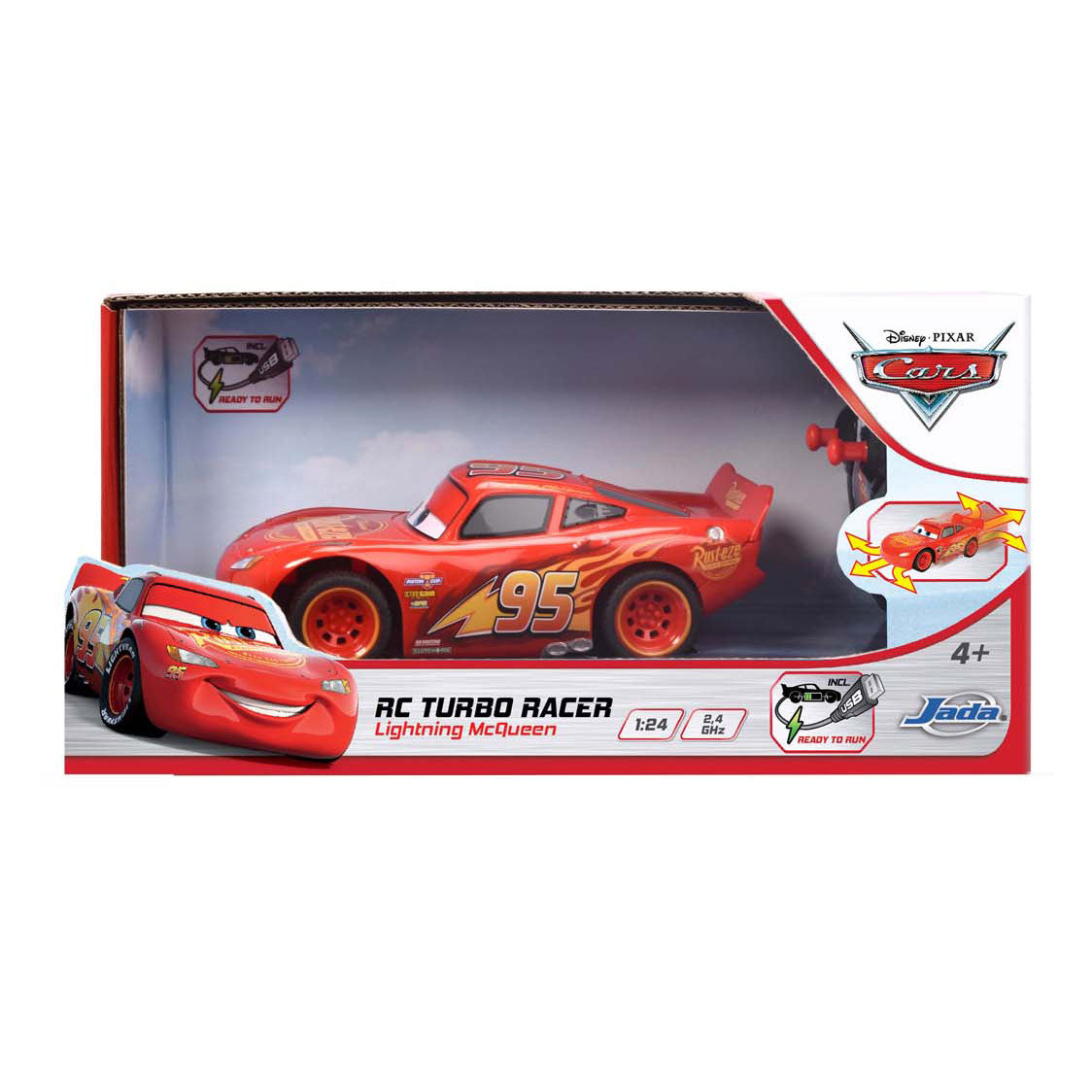 Dickie rc gluaisteáin 3 lightning mcqueen turbo racer