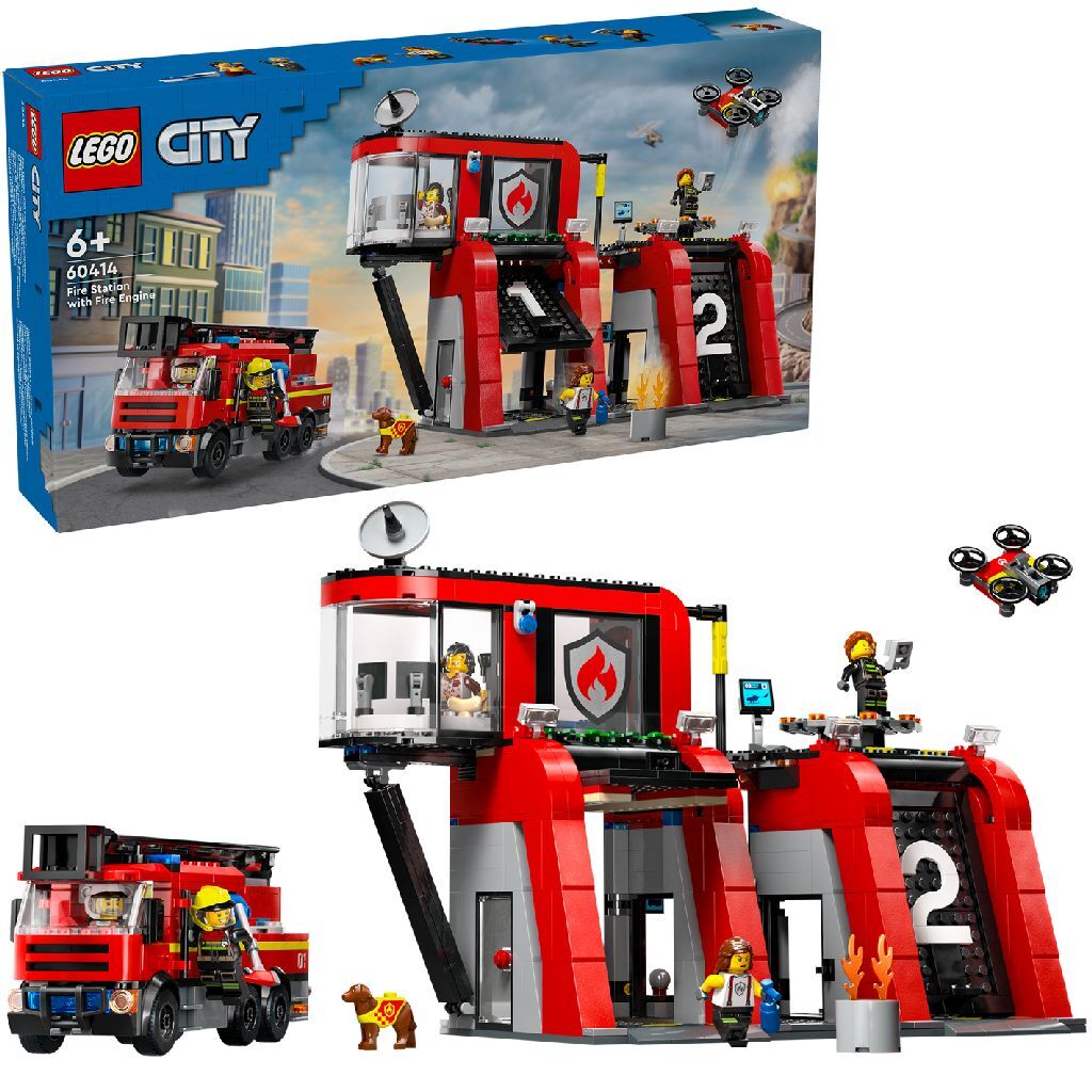 Lego LEGO City 60414 Brandweerkazerne en Brandweerauto