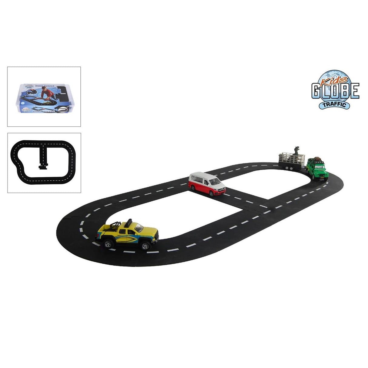 Kids globe car track road division puzzle 18-piece 307.5 cm