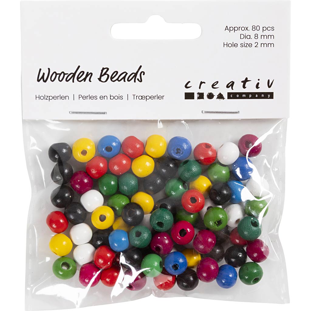 Creativ company https: www.cchobby.nl wooden-beads-d-8-mm-hole-size-2-mm-approx-80-piece-various-colors-15-gr-1-box