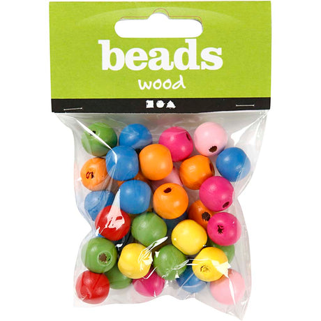 Creativ kompanija https: www.cchobby.nl wood-beads-d-12-mm-hole-size-2-5-3-mm-ca-40-div-diverse-colours-22-gr-1-box