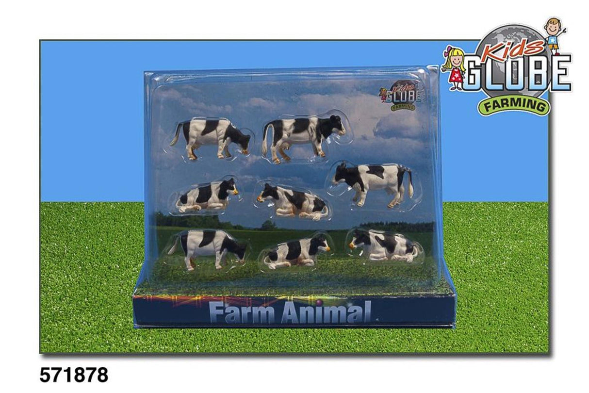 Dziecięca globusowa krowa 1:87 czarno-biała