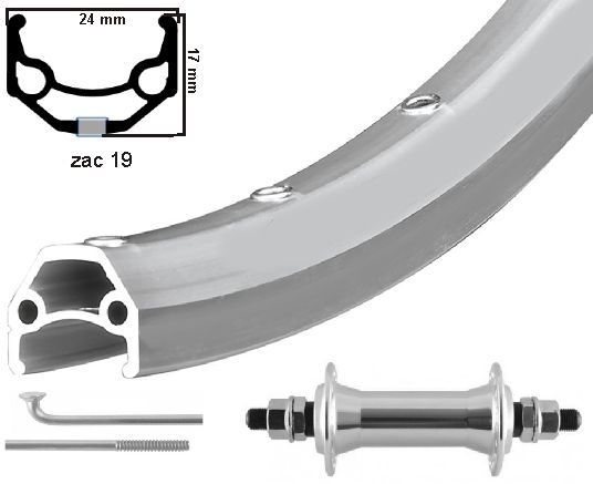 KGS -Vorderrad 28 Zoll (622) Zac 19 Silber Fixed Achse