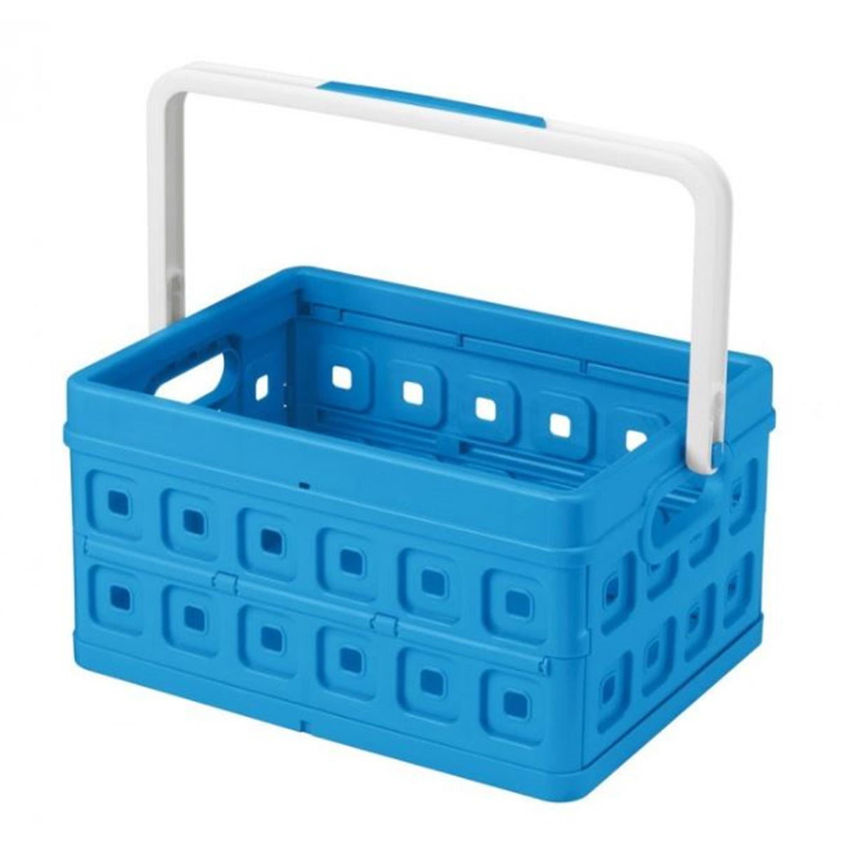 Sunware folding crate 24 ltr blue white
