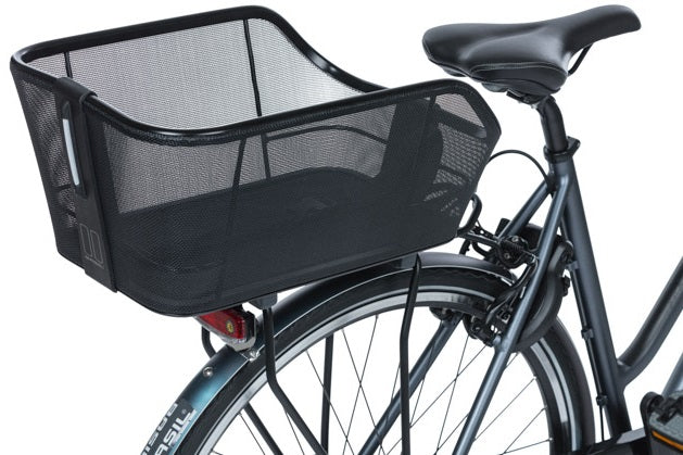 Basil Cento Tech Fiber WSL - Bicycle Basket - På baksiden - Solid svart