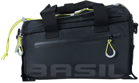 Basil Miles Trunkbag Sportieve zwarte bagagedragertas voor sportievelingen 7L Zwart Lime