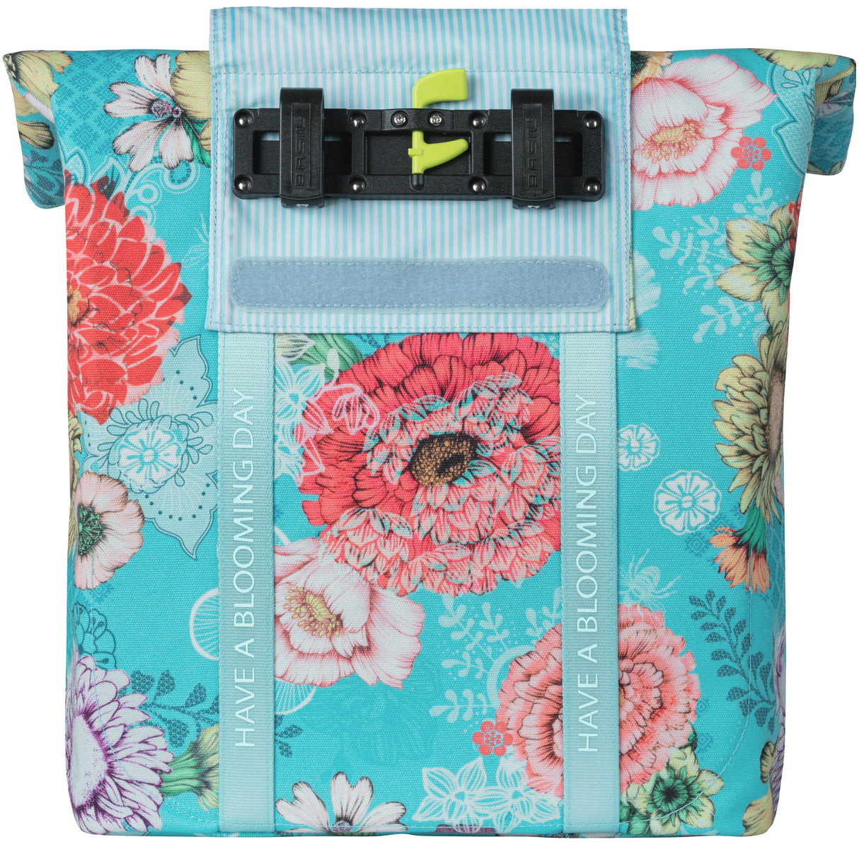 Basil Bloom Field Bicycle Shopper, återvunnet lock, vattentät, justerbar axelrem, bärbar dator, 15-20L, Sky Blue