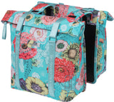 Boba de bicicleta doble Basil Bloom Field - Pet impermeable, reciclada - 28-35L - Azul cielo