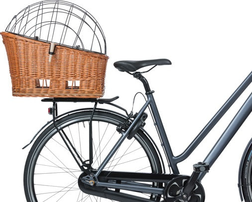 Basil Pasja Dog Bike Basket Mik stor 50 cm bak naturlig