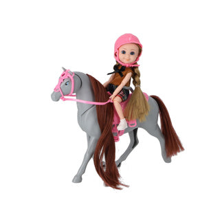 Conjunto de boneca sem marca com cavalo grande 2 sortidos | 6 peças