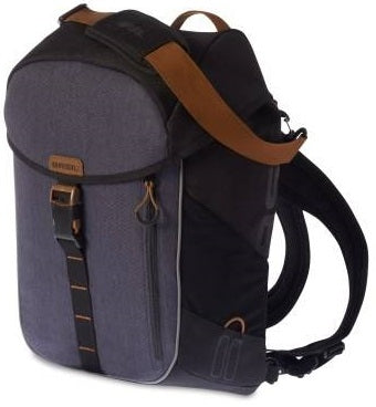 Mochila de bicicletas de Basil Miles - Bolsa de bicicleta gris multifuncional para mujeres para hombres - 17L - Sistema de gancho -on