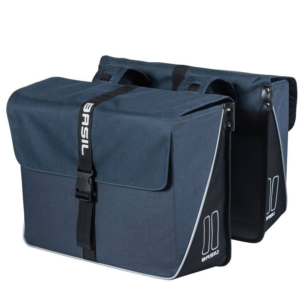 Basilikum dobbelt cykelpose, vand -repellent, marineblå sort, 35L