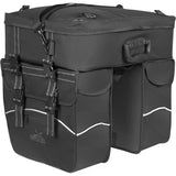 Greenlands Dubbele fietstas Touring 600D polyester 25 liter 35 x 47 x 15 cm zwart met reflectie