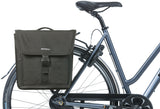 Basil Go-Double Bag Mik, Double Bicycle Bag, Black, 32L, Suitable for Mik System carriers Carrierplates