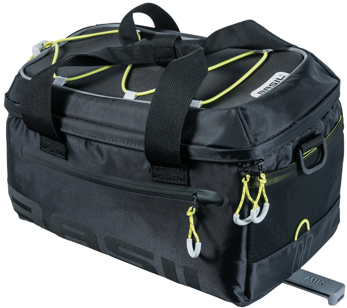 Basil Miles Trunkbag - Sporty Black Raggage Behation Bag za E -Bike - Vodoodporen - 7L - Moški