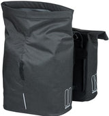 Basilikum -Stadt -Doppelfahrradbeutel - Wasser -Repellent Polyester - Schwarz - Universal Bridge System - 28-32L