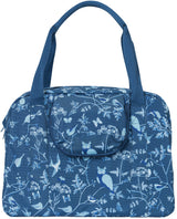 Basil Wanderlust Carry All Bag blauwe fietshandtas met vogelprint waterafstotend 18L