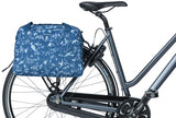 Basil Wanderlust Carry All Bag blauwe fietshandtas met vogelprint waterafstotend 18L