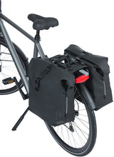 Basil Soho Double Bicycle Bag Nordlicht - Waterproof, PU, ​​Rolltop closure, suitable for Mik, 41 LTR, Night Black