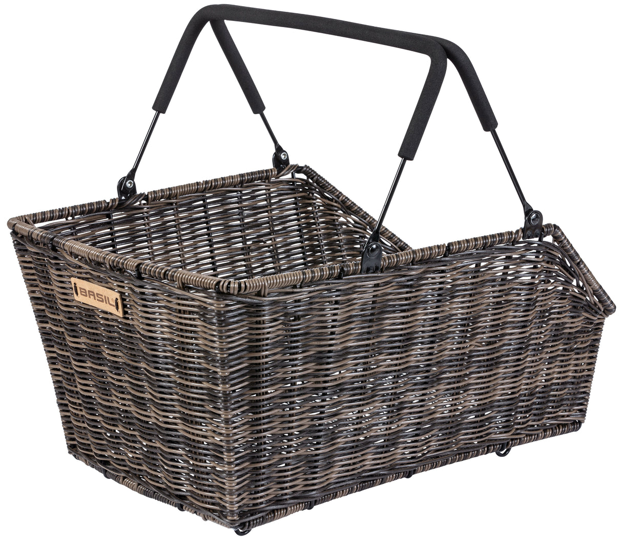 Basil Cento Rattan Look Multi System - Bicycle Basket - na zadní straně - hnědá