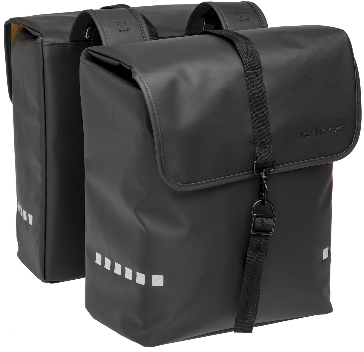 New Looxs Bicycle Bag Odense - Dobbelt, svart, vann -avrepellent, refleksjon, egnet for elektriske sykler