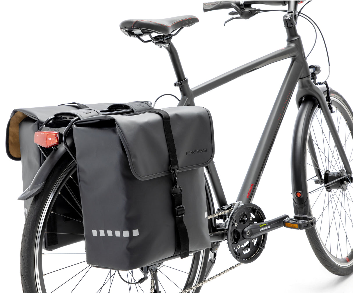 New Looxs Bicycle Bag Odense - Dobbelt, svart, vann -avrepellent, refleksjon, egnet for elektriske sykler