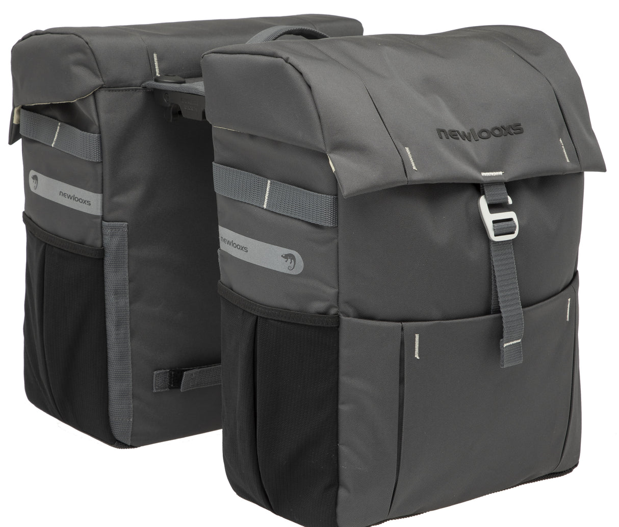 Vigo Double Bicycle Bag - Sporty, Water -Disconnecting, Black Gray