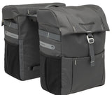 Vigo Double Bicycle Bag - Sporty, Water -Disconnecting, Black Grey