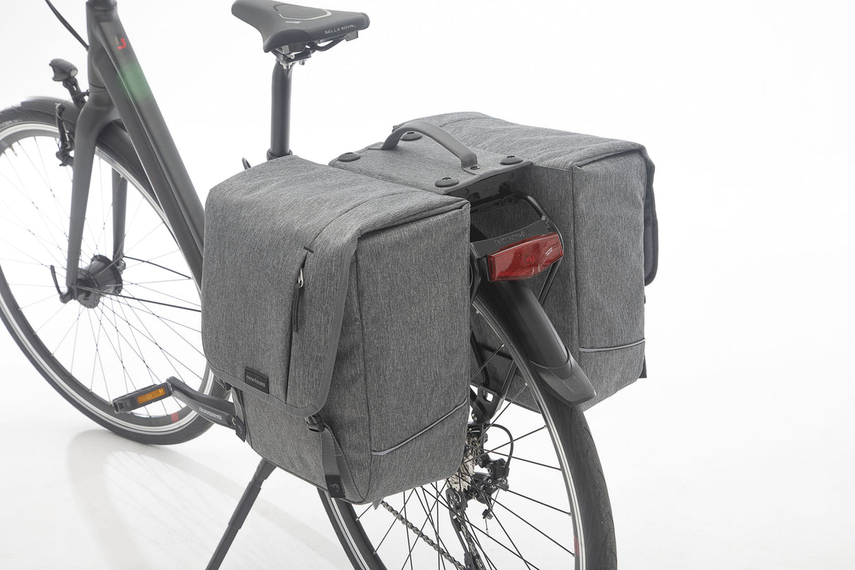 New Nova Double double bicycle bag, gray, water -repellent