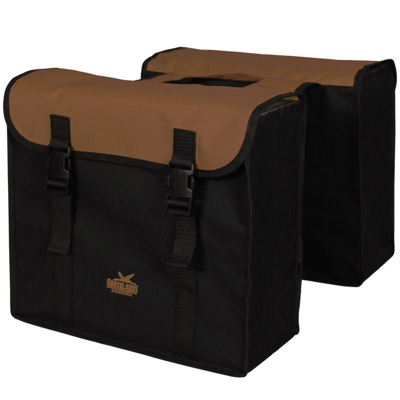 Greenlands double bag, l black-brown. Dimensions 37x33x14 (2x) cm 34l.