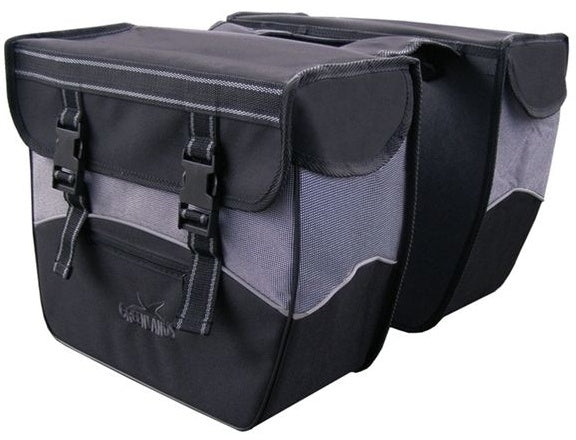 Greenlands bag double black and white. Dimensions 35x31x14cm. Total content 34L