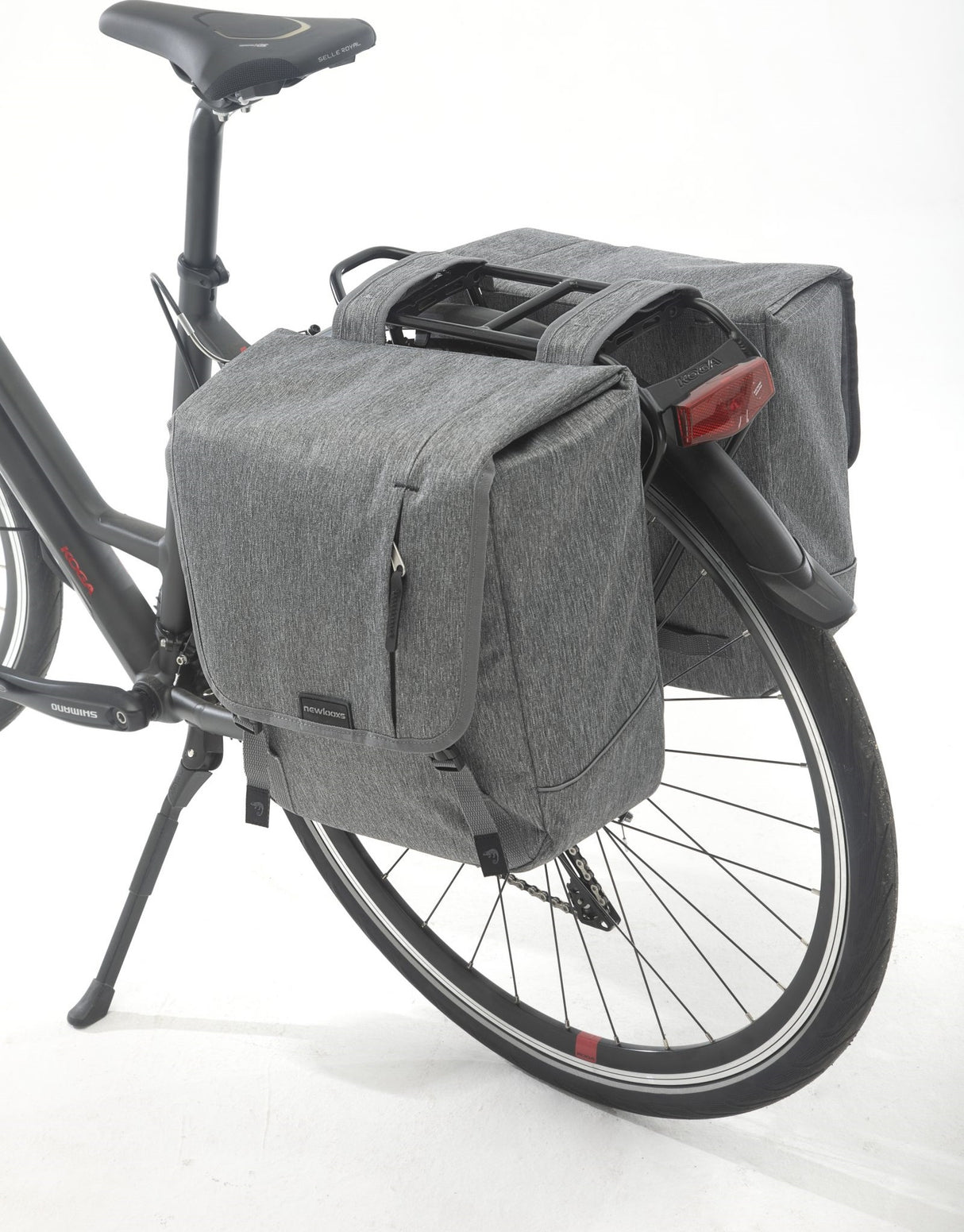 Nuova Looxs Nova Double - Borsa per biciclette doppia, grigio